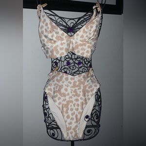 aerie cheetah print , high rise bikini , size small